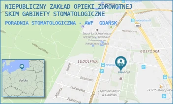 PORADNIA STOMATOLOGICZNA - AWF - NIEPUBLICZNY ZAKŁAD OPIEKI ZDROWOTNEJ SKIM GABINETY STOMATOLOGICZNE - UL. KAZIMIERZA GÓRSKIEGO 1,  GDAŃSK