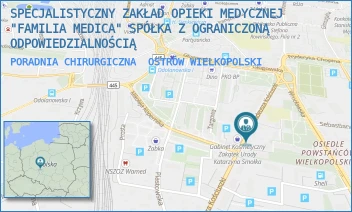 PORADNIA CHIRURGICZNA - SPECJALISTYCZNY ZAKŁAD OPIEKI MEDYCZNEJ "FAMILIA MEDICA" SPÓŁKA Z OGRANICZONĄ ODPOWIEDZIALNOŚCIĄ - KOŚCIUSZKI 15,  OSTRÓW WIELKOPOLSKI
