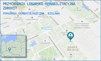 PORADNIA DERMATOLOGICZNA - PRZYCHODNIA LEKARSKO-REHABILITACYJNA ZDROVIT - UL. JANA III SOBIESKIEGO 19A/2,  BIELAWA