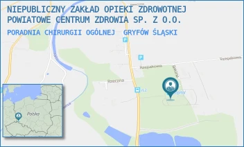 PORADNIA CHIRURGII OGÓLNEJ - NIEPUBLICZNY ZAKŁAD OPIEKI ZDROWOTNEJ POWIATOWE CENTRUM ZDROWIA SP. Z O.O. - UL. RZECZNA 25,  GRYFÓW ŚLĄSKI
