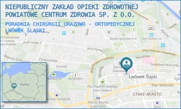 PORADNIA CHIRURGII URAZOWO - ORTOPEDYCZNEJ - NIEPUBLICZNY ZAKŁAD OPIEKI ZDROWOTNEJ POWIATOWE CENTRUM ZDROWIA SP. Z O.O. - UL. KOŚCIELNA 21,  LWÓWEK ŚLĄSKI
