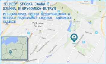 PIELĘGNIARSKA OPIEKA DŁUGOTERMINOWA W MIEJSCU PRZEBYWANIA CHOREGO - "ELMED" SPÓŁKA JAWNA E.SZUMNA, E.GRYGOWSKA - UL. B.CHROBREGO 6B,  ZĄBKOWICE ŚLĄSKIE