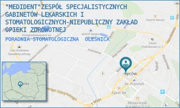 PORADNIA STOMATOLOGICZNA - "MEDIDENT"ZESPÓŁ SPECJALISTYCZNYCH GABINETÓW LEKARSKICH I STOMATOLOGICZNYCH-NIEPUBLICZNY ZAKŁAD OPIEKI ZDROWOTNEJ - UL. KOŚCIELNA 4/4A,  OLEŚNICA