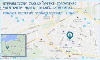 PORADNIA PROTETYKI STOMATOLOGICZNEJ - NIEPUBLICZNY ZAKŁAD OPIEKI ZDROWOTNEJ "DENTAMED" MARIA JOLANTA SKOWROŃSKA - WĄSKA 6,  LUBAŃ