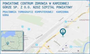 PRACOWNIA TOMOGRAFII KOMPUTEROWEJ - POWIATOWE CENTRUM ZDROWIA W KAMIENNEJ GÓRZE SP. Z O.O. NZOZ SZPITAL POWIATOWY - UL. BOHATERÓW GETTA 10,  KAMIENNA GÓRA