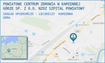 ZAKŁAD OPIEKUŃCZO - LECZNICZY - POWIATOWE CENTRUM ZDROWIA W KAMIENNEJ GÓRZE SP. Z O.O. NZOZ SZPITAL POWIATOWY - UL. BOHATERÓW GETTA 10,  KAMIENNA GÓRA