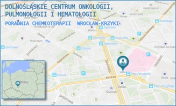 PORADNIA CHEMIOTERAPII - DOLNOŚLĄSKIE CENTRUM ONKOLOGII, PULMONOLOGII I HEMATOLOGII - PL. LUDWIKA HIRSZFELDA 12,  WROCŁAW-KRZYKI
