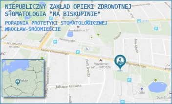 PORADNIA PROTETYKI STOMATOLOGICZNEJ - NIEPUBLICZNY ZAKŁAD OPIEKI ZDROWOTNEJ STOMATOLOGIA "NA BISKUPINIE" - UL. KAROLA OLSZEWSKIEGO 21,  WROCŁAW-ŚRÓDMIEŚCIE