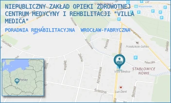 PORADNIA REHABILITACYJNA - NIEPUBLICZNY ZAKŁAD OPIEKI ZDROWOTNEJ CENTRUM MEDYCYNY I REHBILITACJI "VILLA MEDICA" - UL. BOGUSZOWSKA 61A,  WROCŁAW-FABRYCZNA