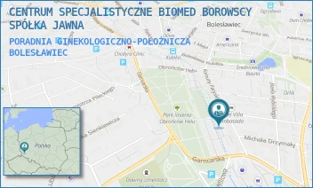 PORADNIA GINEKOLOGICZNO-POŁOŻNICZA - CENTRUM SPECJALISTYCZNE BIOMED BOROWSCY SPÓŁKA JAWNA - UL. KOMUNY PARYSKIEJ 14,  BOLESŁAWIEC