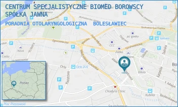PORADNIA OTOLARYNGOLOGICZNA - CENTRUM SPECJALISTYCZNE BIOMED BOROWSCY SPÓŁKA JAWNA - UL. PIASKOWA 15,  BOLESŁAWIEC
