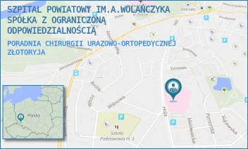 PORADNIA CHIRURGII URAZOWO-ORTOPEDYCZNEJ - SZPITAL POWIATOWY IM.A.WOLAŃCZYKA SPÓŁKA Z OGRANICZONĄ ODPOWIEDZIALNOŚCIĄ - UL. HOŻA 11,  ZŁOTORYJA