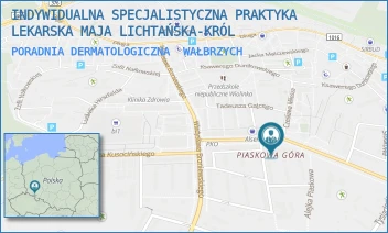 PORADNIA DERMATOLOGICZNA - INDYWIDUALNA SPECJALISTYCZNA PRAKTYKA LEKARSKA MAJA LICHTAŃSKA-KRÓL - UL. GŁÓWNA 4,  WAŁBRZYCH