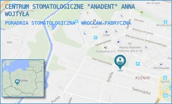 PORADNIA STOMATOLOGICZNA - CENTRUM STOMATOLOGICZNE "ANADENT" ANNA WOJTYŁA - UL. HERMANOWSKA 89-91,  WROCŁAW-FABRYCZNA