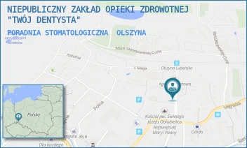 PORADNIA STOMATOLOGICZNA - NIEPUBLICZNY ZAKŁAD OPIEKI ZDROWOTNEJ "TWÓJ DENTYSTA" - UL. KOLEJOWA 1/1,  OLSZYNA