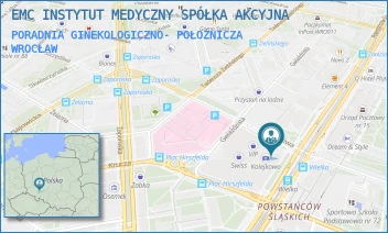 PORADNIA GINEKOLOGICZNO- POŁOŻNICZA - EMC INSTYTUT MEDYCZNY SPÓŁKA AKCYJNA - UL. POWSTAŃCÓW ŚLĄSKICH 95,  WROCŁAW