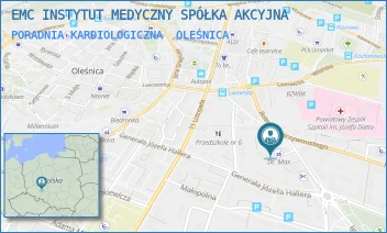 PORADNIA KARDIOLOGICZNA - EMC INSTYTUT MEDYCZNY SPÓŁKA AKCYJNA - UL. IGNACEGO DASZYŃSKIEGO 2A,  OLEŚNICA