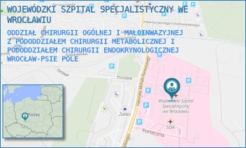 ODDZIAŁ CHIRURGII OGÓLNEJ I MAŁOINWAZYJNEJ Z PODODDZIAŁEM CHIRURGII METABOLICZNEJ I PODODDZIAŁEM CHIRURGII ENDOKRYNOLOGICZNEJ - WOJEWÓDZKI SZPITAL SPECJALISTYCZNY WE WROCŁAWIU - UL. HENRYKA MICHAŁA KAMIEŃSKIEGO 73A,  WROCŁAW-PSIE POLE