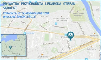 PORADNIA OTOLARYNGOLOGICZNA - STEFAN SKROCKI PRYWATNA PRZYCHODNIA LEKARSKA - UL. GRUNWALDZKA 69,  WROCŁAW-ŚRÓDMIEŚCIE