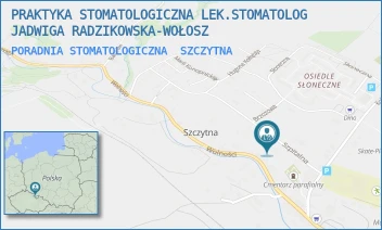 PORADNIA STOMATOLOGICZNA - PRAKTYKA STOMATOLOGICZNA LEK.STOMATOLOG JADWIGA RADZIKOWSKA-WOŁOSZ - UL. SZPITALNA 1,  SZCZYTNA