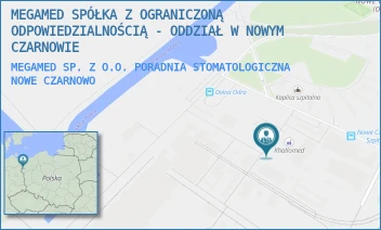 MEGAMED SP. Z O.O. PORADNIA STOMATOLOGICZNA - MEGAMED SPÓŁKA Z OGRANICZONĄ ODPOWIEDZIALNOŚCIĄ - ODDZIAŁ W NOWYM CZARNOWIE - NOWE CZARNOWO 74,  NOWE CZARNOWO
