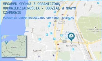 PORADNIA DERMATOLOGICZNA GRYFINO - MEGAMED SPÓŁKA Z OGRANICZONĄ ODPOWIEDZIALNOŚCIĄ - ODDZIAŁ W NOWYM CZARNOWIE - GRUNWALDZKA 7,  GRYFINO