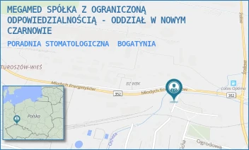 PORADNIA STOMATOLOGICZNA - MEGAMED SPÓŁKA Z OGRANICZONĄ ODPOWIEDZIALNOŚCIĄ - ODDZIAŁ W NOWYM CZARNOWIE - UL. ADAMA MICKIEWICZA 11A,  BOGATYNIA