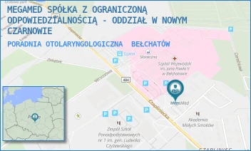PORADNIA OTOLARYNGOLOGICZNA - "MEGAMED" SPÓŁKA Z OGRANICZONĄ ODPOWIEDZIALNOŚCIĄ - ODDZIAŁ W BORKACH - UL. CZAPLINIECKA 93/95,  BEŁCHATÓW