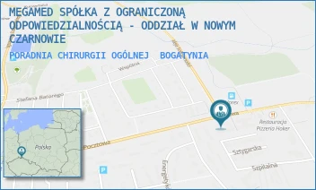 PORADNIA CHIRURGII OGÓLNEJ - MEGAMED SPÓŁKA Z OGRANICZONĄ ODPOWIEDZIALNOŚCIĄ - ODDZIAŁ W NOWYM CZARNOWIE - UL. POCZTOWA 13,  BOGATYNIA