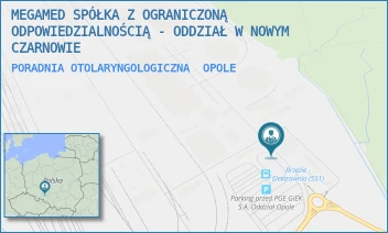 PORADNIA OTOLARYNGOLOGICZNA - MEGAMED SPÓŁKA Z OGRANICZONĄ ODPOWIEDZIALNOŚCIĄ - ODDZIAŁ W NOWYM CZARNOWIE - UL. ELEKTROWNIANA 24,  OPOLE