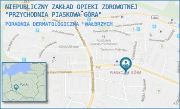 PORADNIA DERMATOLOGICZNA - NIEPUBLICZNY ZAKŁAD OPIEKI ZDROWOTNEJ "PRZYCHODNIA PIASKOWA GÓRA" - UL. GŁÓWNA 4,  WAŁBRZYCH
