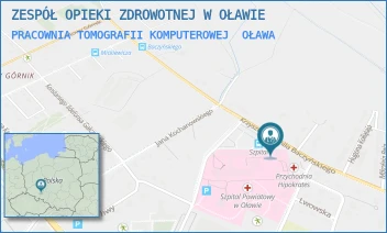 PRACOWNIA TOMOGRAFII KOMPUTEROWEJ - ZESPÓŁ OPIEKI ZDROWOTNEJ W OŁAWIE - UL. KRZYSZTOFA KAMILA BACZYŃSKIEGO 1,  OŁAWA