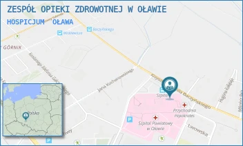 HOSPICJUM - ZESPÓŁ OPIEKI ZDROWOTNEJ W OŁAWIE - UL. KRZYSZTOFA KAMILA BACZYŃSKIEGO 1,  OŁAWA