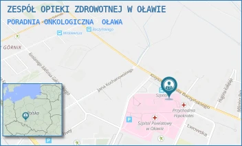 PORADNIA ONKOLOGICZNA - ZESPÓŁ OPIEKI ZDROWOTNEJ W OŁAWIE - UL. KRZYSZTOFA KAMILA BACZYŃSKIEGO 1,  OŁAWA