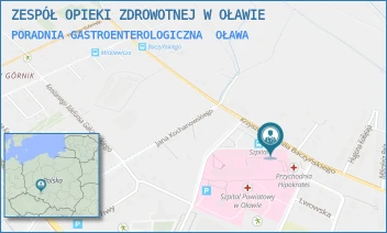 PORADNIA GASTROENTEROLOGICZNA - ZESPÓŁ OPIEKI ZDROWOTNEJ W OŁAWIE - UL. KRZYSZTOFA KAMILA BACZYŃSKIEGO 1,  OŁAWA