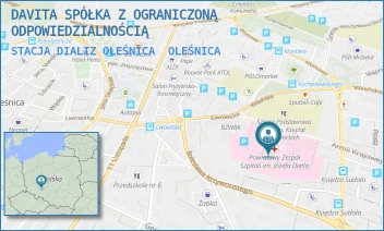 STACJA DIALIZ OLEŚNICA - DAVITA SPÓŁKA Z OGRANICZONĄ ODPOWIEDZIALNOŚCIĄ - UL. ARMII KRAJOWEJ 1,  OLEŚNICA