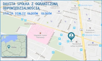 STACJA DIALIZ GŁOGÓW - DAVITA SPÓŁKA Z OGRANICZONĄ ODPOWIEDZIALNOŚCIĄ - UL. TADEUSZA KOŚCIUSZKI 15A,  GŁOGÓW