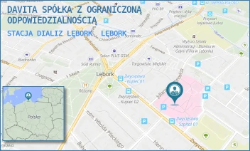 STACJA DIALIZ LĘBORK - DAVITA SPÓŁKA Z OGRANICZONĄ ODPOWIEDZIALNOŚCIĄ - UL. JULIANA WĘGRZYNOWICZA 13,  LĘBORK