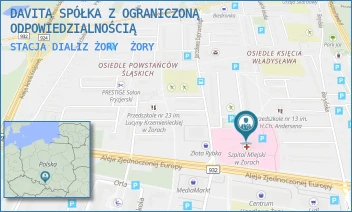 STACJA DIALIZ ŻORY - DAVITA SPÓŁKA Z OGRANICZONĄ ODPOWIEDZIALNOŚCIĄ - UL. DĄBROWSKIEGO 20,  ŻORY