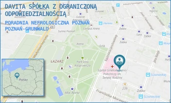 PORADNIA NEFROLOGICZNA POZNAŃ - DAVITA SPÓŁKA Z OGRANICZONĄ ODPOWIEDZIALNOŚCIĄ - WOJCIECHA BOGUSŁAWSKIEGO 4,  POZNAŃ-GRUNWALD