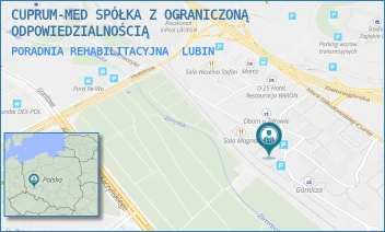 PORADNIA REHABILITACYJNA - CUPRUM-MED SPÓŁKA Z OGRANICZONĄ ODPOWIEDZIALNOŚCIĄ - UL. MARII SKŁODOWSKIEJ-CURIE 70,  LUBIN