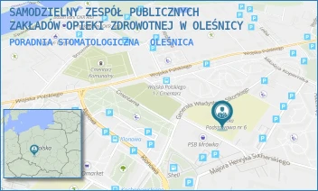 PORADNIA STOMATOLOGICZNA - SAMODZIELNY ZESPÓŁ PUBLICZNYCH ZAKŁADÓW OPIEKI ZDROWOTNEJ W OLEŚNICY - UL. GEN. FRANCISZKA KLEEBERGA 4,  OLEŚNICA