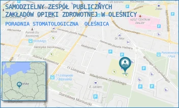 PORADNIA STOMATOLOGICZNA - SAMODZIELNY ZESPÓŁ PUBLICZNYCH ZAKŁADÓW OPIEKI ZDROWOTNEJ W OLEŚNICY - UL. IGNACEGO PADEREWSKIEGO 2,  OLEŚNICA