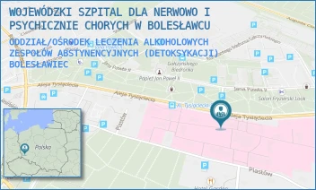 ODDZIAŁ/OŚRODEK LECZENIA ALKOHOLOWYCH ZESPOŁÓW ABSTYNENCYJNYCH (DETOKSYKACJI) - WOJEWÓDZKI SZPITAL DLA NERWOWO I PSYCHICZNIE CHORYCH W BOLESŁAWCU - UL. ALEJA TYSIĄCLECIA 30,  BOLESŁAWIEC