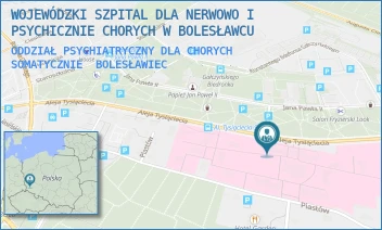 ODDZIAŁ PSYCHIATRYCZNY DLA CHORYCH SOMATYCZNIE - WOJEWÓDZKI SZPITAL DLA NERWOWO I PSYCHICZNIE CHORYCH W BOLESŁAWCU - UL. ALEJA TYSIĄCLECIA 30,  BOLESŁAWIEC