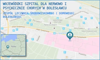 ZESPÓŁ LECZENIA ŚRODOWISKOWEGO ( DOMOWEGO) - WOJEWÓDZKI SZPITAL DLA NERWOWO I PSYCHICZNIE CHORYCH W BOLESŁAWCU - UL. ALEJA TYSIĄCLECIA 30,  BOLESŁAWIEC