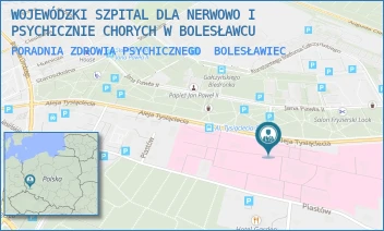 PORADNIA ZDROWIA PSYCHICZNEGO - WOJEWÓDZKI SZPITAL DLA NERWOWO I PSYCHICZNIE CHORYCH W BOLESŁAWCU - UL. ALEJA TYSIĄCLECIA 30,  BOLESŁAWIEC