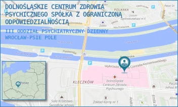 III ODDZIAŁ PSYCHIATRYCZNY DZIENNY - DOLNOŚLĄSKIE CENTRUM ZDROWIA PSYCHICZNEGO SPÓŁKA Z OGRANICZONĄ ODPOWIEDZIALNOŚCIĄ - UL. WYBRZEŻE J. CONRADA-KORZENIOWSKIEGO 18,  WROCŁAW-PSIE POLE