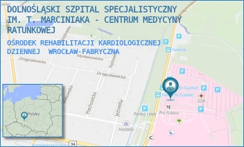 OŚRODEK REHABILITACJI KARDIOLOGICZNEJ DZIENNEJ - DOLNOŚLĄSKI SZPITAL SPECJALISTYCZNY IM. T. MARCINIAKA - CENTRUM MEDYCYNY RATUNKOWEJ - UL. GEN. AUGUSTA EMILA FIELDORFA 2,  WROCŁAW-FABRYCZNA
