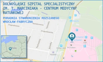 PORADNIA STWARDNIENIA ROZSIANEGO - DOLNOŚLĄSKI SZPITAL SPECJALISTYCZNY IM. T. MARCINIAKA - CENTRUM MEDYCYNY RATUNKOWEJ - UL. GEN. AUGUSTA EMILA FIELDORFA 2,  WROCŁAW-FABRYCZNA